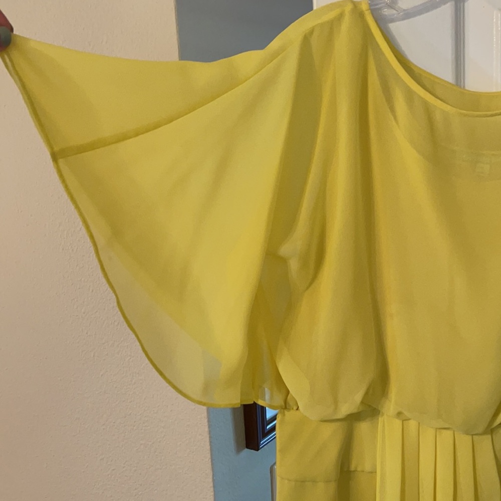Gianni Bini Yellow flare dress- Large - Picture 2 of 5